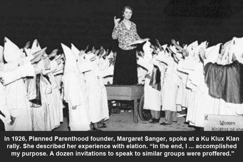 Illustration for article titled Margaret Sanger Once Spoke to the KKK, But This Photo of the Speech Is Very Fake